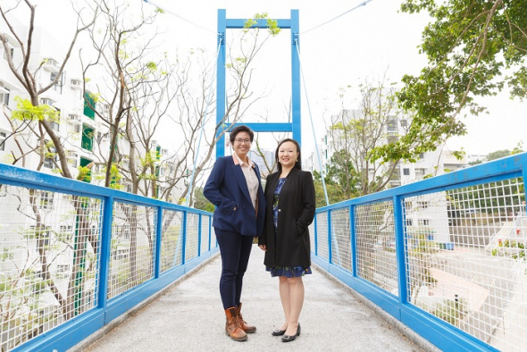 Ready to structure the future: civil engineers Gigi Suen (left) and Jenny Yeung.